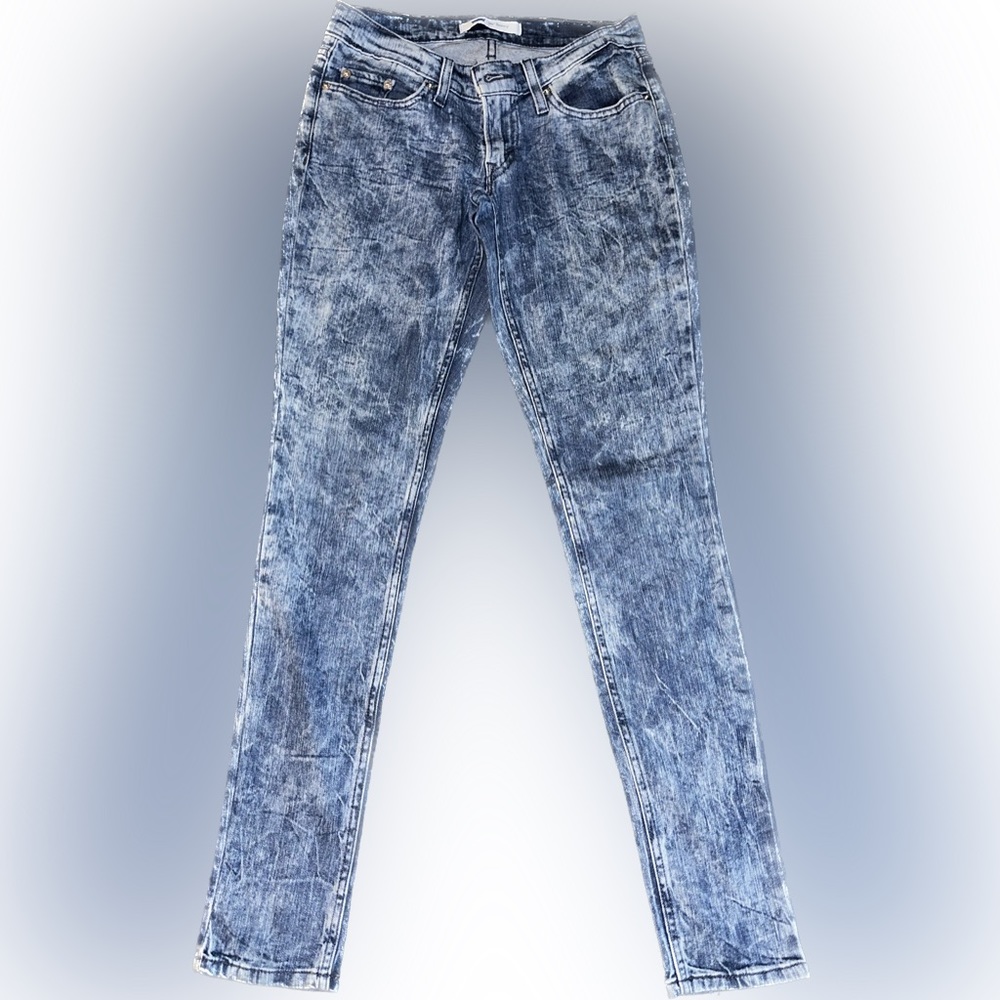 Women’s 524 Levis Skinny Jeans Bleached Denim Acid